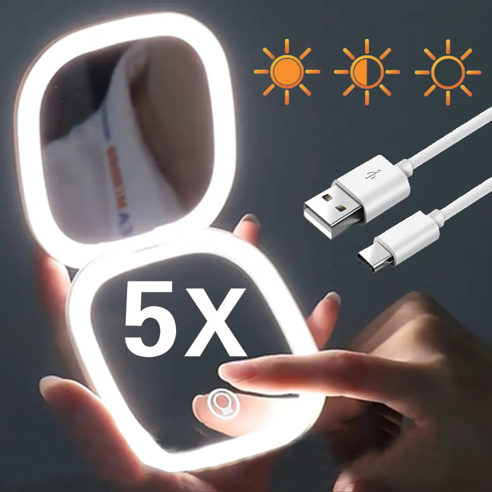 LumiGlow Portable LED Mirror