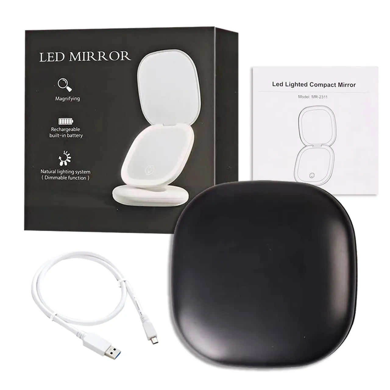 LumiGlow Portable LED Mirror