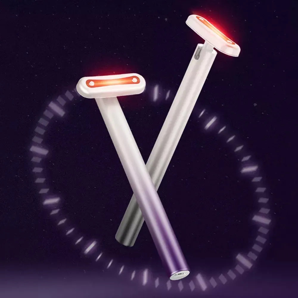 AuraWave: 4-in-1 Ultimate Red Light LED Skincare & Facial Microcurrent Wand